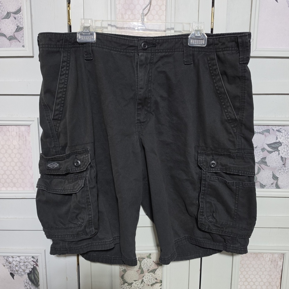 Lee Brand Mens Cargo Shorts Black Heavy Cotton Size 38